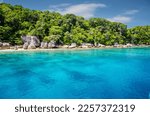 Beautiful lagoon surrounded by wild nature in the Similans Islands in Thailand