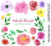 watercolor loose style flowers... | Shutterstock . vector #1685962123