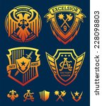 shield crest emblem set | Shutterstock .eps vector #228098803