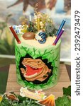 Birthday cake  brown dinosaur...
