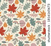 vector colorful autumn natural... | Shutterstock .eps vector #1816165673