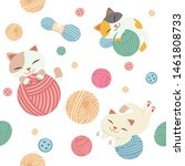 The Seamless Pattern Of Cute...
