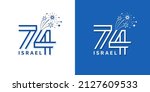74rd independence day of israel ... | Shutterstock .eps vector #2127609533