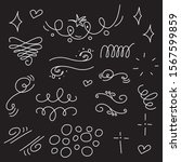 hand drawn set elements. swirl  ... | Shutterstock .eps vector #1567599859