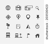 map icons and location icons  | Shutterstock .eps vector #203530423