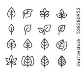 leaf line icon set | Shutterstock .eps vector #538280953