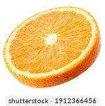 Slice Of Orange Fruit Isolated...
