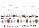 pastel colored city view | Shutterstock . vector #1294346119