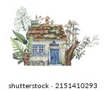 forest house in mushrooms and... | Shutterstock . vector #2151410293
