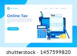 online tax form  concept vector ... | Shutterstock .eps vector #1457599820