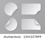 realistic paper stickers. white ... | Shutterstock .eps vector #1341327899