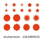 star burst stickers. red retro... | Shutterstock .eps vector #1361884010