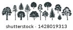 trees silhouettes. forest and... | Shutterstock .eps vector #1428019313