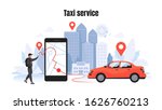 taxi ordering. car rent and... | Shutterstock .eps vector #1626760213