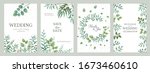 wedding greenery posters.... | Shutterstock .eps vector #1673460610