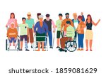 diverse disabled people.... | Shutterstock .eps vector #1859081629