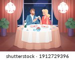 restaurant date. romantic... | Shutterstock .eps vector #1912729396