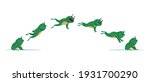 jumping frog. cartoon animation ... | Shutterstock .eps vector #1931700290