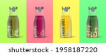 realistic juice bottle. 3d... | Shutterstock .eps vector #1958187220