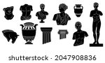 black doodle sculptures.... | Shutterstock .eps vector #2047908836