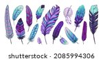 tribal feather. hand drawn bird ... | Shutterstock .eps vector #2085994306