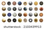 Realistic Cloth Buttons. Metal...
