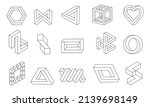 line impossible shapes. optical ... | Shutterstock .eps vector #2139698149