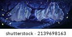cartoon night forest. magic... | Shutterstock .eps vector #2139698163