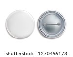 pin badges. white round blank... | Shutterstock .eps vector #1270496173