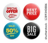 sales pin badges. circled... | Shutterstock .eps vector #1289340886