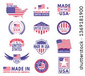 usa labels. flag made america... | Shutterstock .eps vector #1369181900