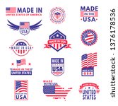 made in usa. flag made america... | Shutterstock .eps vector #1376178536