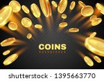 Gold Coin Explosion. Golden...