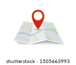 map with pin. red direction... | Shutterstock .eps vector #1505663993