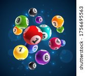 lottery numbers. flying... | Shutterstock .eps vector #1756695563