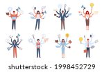 multitasking people. business... | Shutterstock .eps vector #1998452729