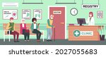 doctor office queue. patients... | Shutterstock .eps vector #2027055683