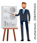 businessman showing charts.... | Shutterstock .eps vector #2084594263