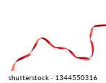red satin ribbon isolated on... | Shutterstock . vector #1344550316