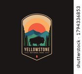 Emblem patch logo illustration of Yellowstone National Park