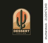 cactus in desert logo badge... | Shutterstock .eps vector #2120471243
