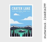 Crater lake National park poster vector illustration design