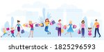 set of happy people with a... | Shutterstock .eps vector #1825296593