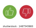 thumbs up thumbs down red and... | Shutterstock .eps vector #1487545883