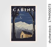 Vintage Cabins Poster Vector...
