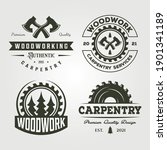 Carpentry Woodworker Set Logo...