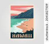 Hawaii Beach Vintage Poster Art ...