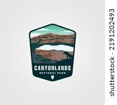 canyonlands vintage vector patch symbol illustration design, us national park sticker print design
