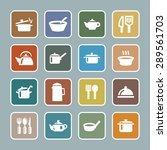 dishes icon set | Shutterstock .eps vector #289561703