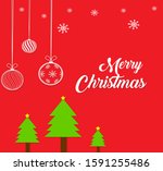 red color merry christmas... | Shutterstock . vector #1591255486